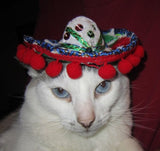 Pom Pom Mariachi Sombrero Hat for Dogs (Patterns Vary) - Daisey's Doggie Chic