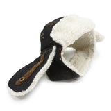 Shearling Trapper Hat for Dogs - Sizes XS to XL - Shown in Dark Denim - Daisey's Doggie Chic