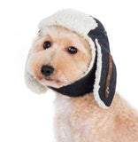 Shearling Trapper Hat for Dogs - Sizes XS to XL - Shown in Dark Denim - Daisey's Doggie Chic