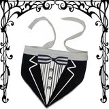 Formal Tuxedo Shirt Bandana Scarf in color Black/White - Daisey's Doggie Chic