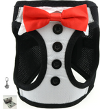 Charmed Tuxedo Styled Ultra Choke Free Step-in Harness Vest with 4 Detachable Bow Ties - Daisey's Doggie Chic