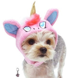 Magical Unicorn Character Hat for Dogs in 2 Colors Pink or Blue - Sizes XS to XL - Daisey's Doggie Chic
