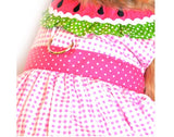 Doggie Design  "Watermelon" Pink Polka Dot Harness Party Dress in Pink multi - Daisey's Doggie Chic
