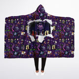 DVQ6-HMFYI Collage Burst Quotes Hooded Blanket Sherpa - AOP