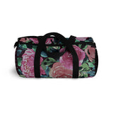 Dark Mauve Pink Roses Duffel with Dk Purple Dotted Ends Duffel  Bag - Daisey's Doggie Chic