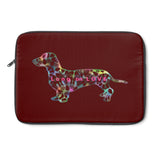 Laptop Sleeve Case - Dachshund Long on LOVE - Color Burgundy - Personalize Free - Daisey's Doggie Chic