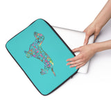 Laptop Sleeve Case - Dachshund Long on LOVE - Color Tahiti Blue - Personalize Free - Daisey's Doggie Chic
