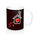 DK Choc Ceramic Mug -Two-Sided Theme - A House Isn't a Home Without Paws - Dk Chocolate 1f0707 - in 2 sizes - Daisey's Doggie Chic