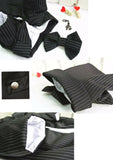 Wedding Formal Black Tails Tuxedo Jacket With Detachable Bow Tie and Themed Accessory - For Bog Dog Sizes 3XL to 5XL - Daisey's Doggie Chic