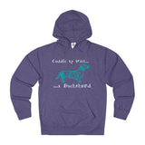 Cuddle Up With a Dachshund - pet Themed Unisex French Terry Hoodie - Adult sizes XS thru 3XL - available in 10 Colors - Daisey's Doggie Chic