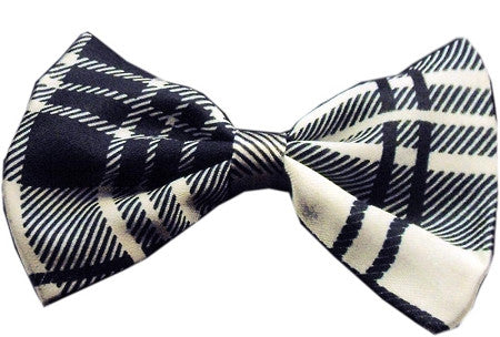 Super Fun & Festive Bow Tie for Small Dogs in Grey Plaid - Daisey's Doggie Chic