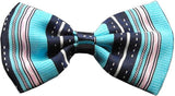 Super Fun & Festive Bow Tie for Small Dogs in Dog's Night Out Blue - Daisey's Doggie Chic
