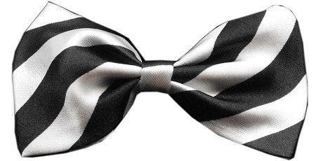 Super Fun & Festive Bow Tie for Small Dogs in Black/White Stripe - Daisey's Doggie Chic