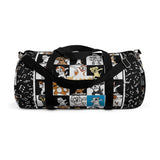 Exclusive Pet Art Duffel Bag - Jazzy Notes Dogs Dance to Their Own Beat Collage- 2 Sizes S or L - personalize - Daisey's Doggie Chic