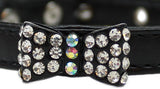 Bow-Dacious Crystal Bow Tie Collar in Color Black - Daisey's Doggie Chic