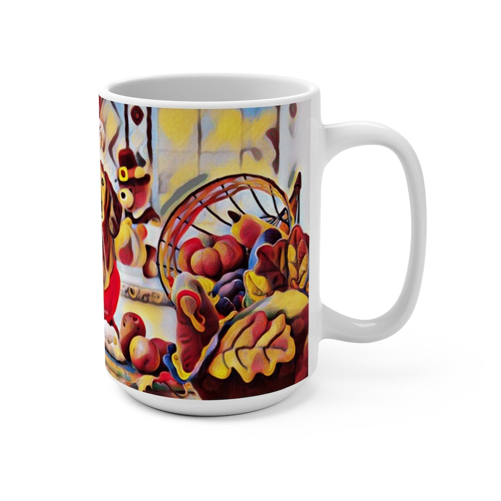BEST1A Daisey Thanksgiving Floating Candy Art Mug 15oz - Daisey's Doggie Chic