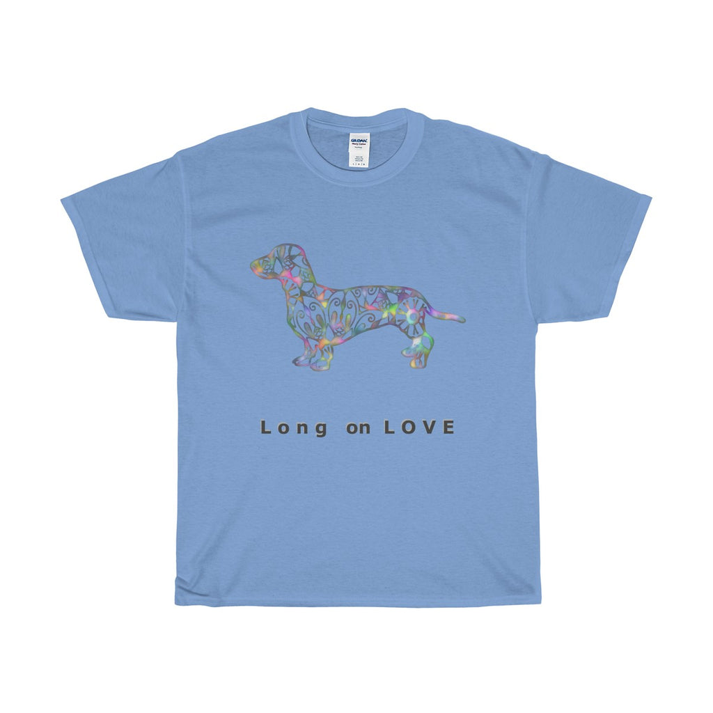 Dachshund Long on LOVE Classic Relaxed Fit Heavy Cotton Tee - Adult (Unisex) Sizes S to 5XL - in 11 Colors - Daisey's Doggie Chic