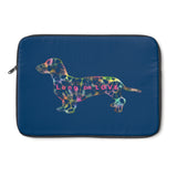 Laptop Sleeve Case - Dachshund Long on LOVE - Color Navy Blue - Personalize Free - Daisey's Doggie Chic
