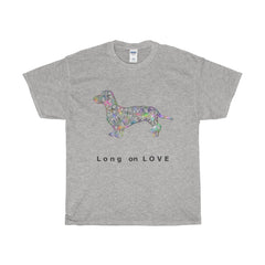 Dachshund Long on LOVE Classic Relaxed Fit Heavy Cotton Tee - Adult (Unisex) Sizes S to 5XL - in 11 Colors - Daisey's Doggie Chic