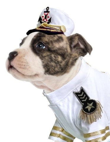 Admiral Deluxe Yachting Dog's Costume With Hat Daisey's Doggie Chic Admiral Deluxe Yachting Dog's Costume With Hat Daisey's Doggie Chic