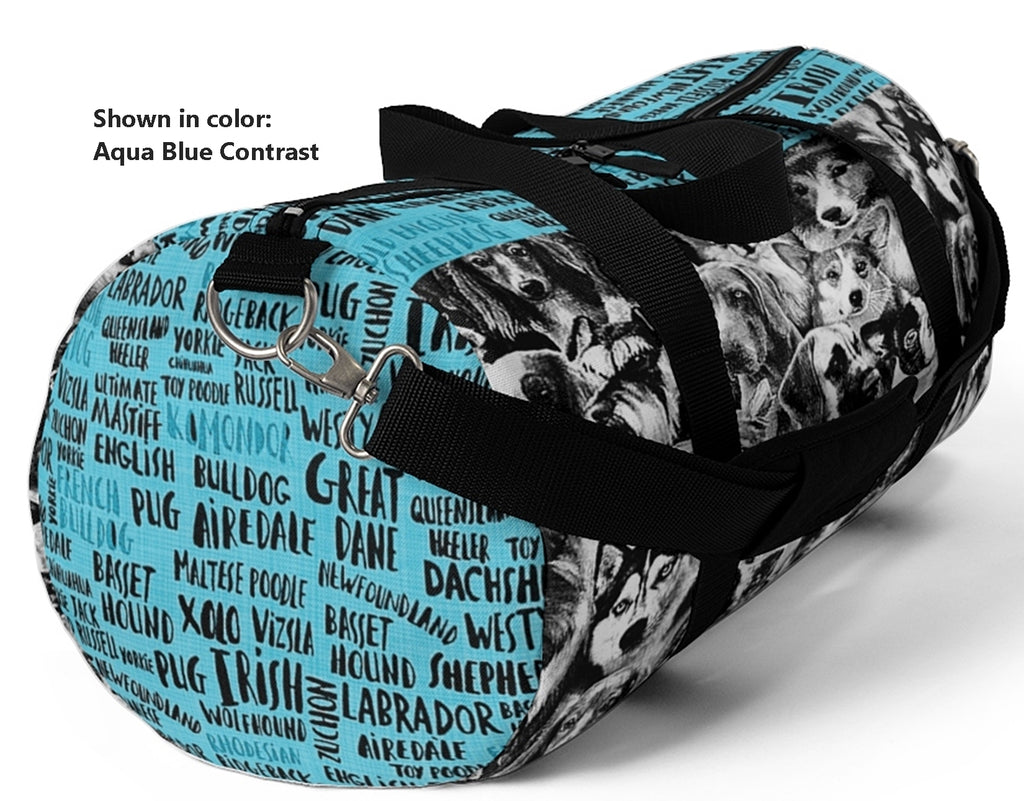 Exclusive Pet Art Duffel Bag- The Many Faces of Dogs with Breed