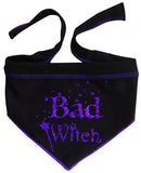Good Witch Bad Witch Reversible Scarf in color Black/Purple - Daisey's Doggie Chic