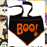 BOO! Ghostly Eyed Bandana Scarf in color Black/Orange - Daisey's Doggie Chic