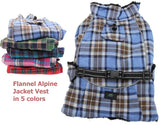 SALE - Doggie Design Alpine Cold Weather Flannel Plaid Jacket Vest available in 3 Colors - Daisey's Doggie Chic