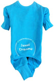 Sweet Dreams Long John Thermal Pajamas in color Bright Baby Blue - Daisey's Doggie Chic