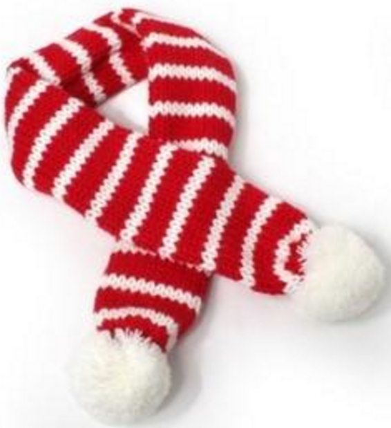 Candy Cane Striped Knit Scarf for Dogs Color Red/White - Daisey's Doggie Chic
