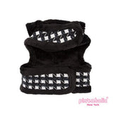 Pinkaholic NY "Cosmo Pinka"  Metallic Houndstooth Wrap Hooded Harness Vest in color Black/White - Daisey's Doggie Chic