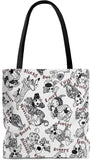 Exclusive Dog Art Tote - Patchwork Dogs with Cutesy Dog Names  - Choice of Tall Tote or oversized Weekender Bags - personalize - Daisey's Doggie Chic