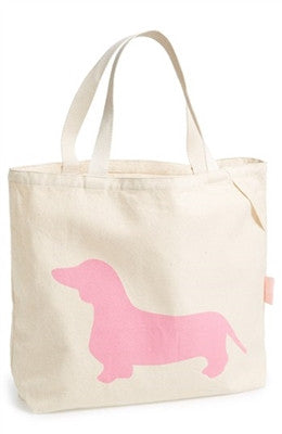 Romy & Jacob "Dachshund" Organic Designer Tote Bag Available in Color Pink - Daisey's Doggie Chic