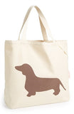 Romy & Jacob "Dachshund" Organic Designer Tote Bag Available in Color Chocolate - Daisey's Doggie Chic