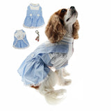 Dorothy "Wizard of Oz" Dog Costume Dress includes 1 Ruby Red Slippers Charm - Color Blue Gingham Check - Daisey's Doggie Chic