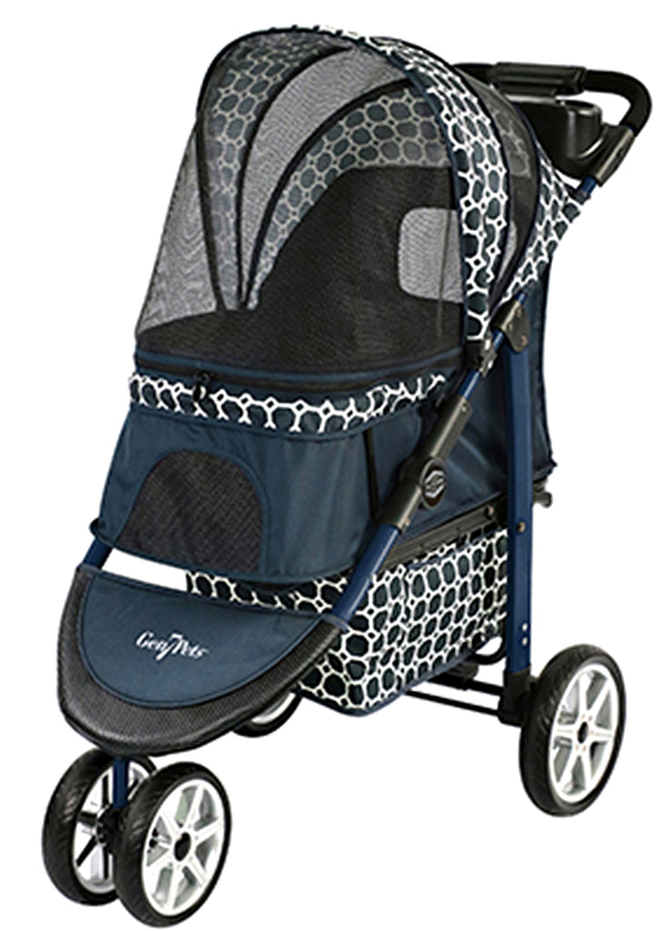 Monaco Pet Stroller  - available in 2 color patterns - Blue or Black - Gen7Pet - Daisey's Doggie Chic