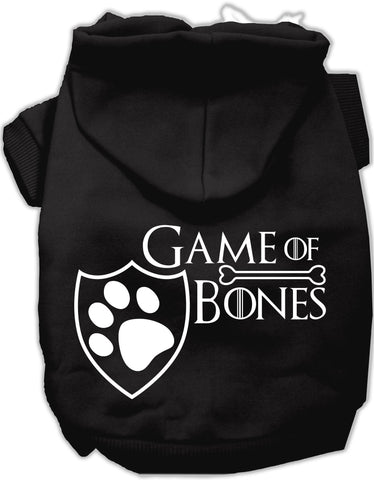 Game of Bones Dog's Fleece Hoodie in Color Black - Daisey's Doggie Chic