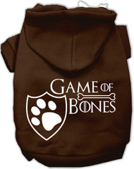 Game of Bones Dog's Fleece Hoodie in Color Dark Chocolate - Daisey's Doggie Chic