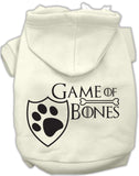 Game of Bones Dog's Fleece Hoodie in Color Dark Chocolate - Daisey's Doggie Chic