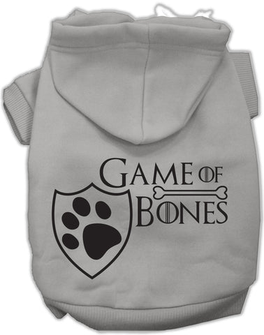 Game of Bones Dog's Fleece Hoodie in Color Heather Gray - Daisey's Doggie Chic
