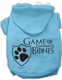 Game of Bones Dog's Fleece Hoodie in Color Light Pink - Daisey's Doggie Chic