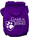 Game of Bones Dog's Fleece Hoodie in Color Bright Pink - Daisey's Doggie Chic