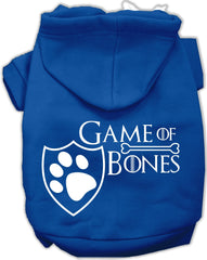Game of Bones Dog's Fleece Hoodie in Color Royal Blue - Daisey's Doggie Chic