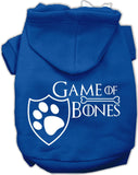 Game of Bones Dog's Fleece Hoodie in Color Light Blue - Daisey's Doggie Chic