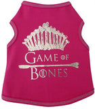 Game of Bones Themed Tank in color Pink/SIlver - Daisey's Doggie Chic