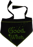 Good Witch Bad Witch Reversible Scarf in color Black/Green - Daisey's Doggie Chic