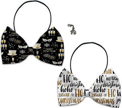 Holiday Cheer - Holiday Themed Bowtie 2-Pack set with Charm Accessory for Dogs or Cats - Daisey's Doggie Chic