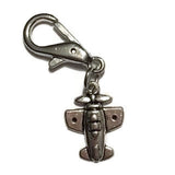 Propeller Airplane Clip Charm in color Silvertone - Daisey's Doggie Chic