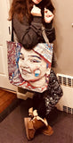 Custom Art Tote Bag Made from Photo - Illustrated Art Bag - Photo Art Bag - Choice of Tall Tote or oversized  Weekender Bag - personalize - Daisey's Doggie Chic