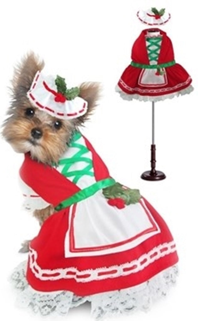 Christmas Holly Petticoat Dress - Dog Costume - Daisey's Doggie Chic